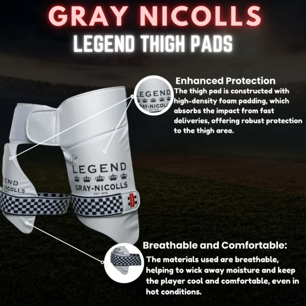 Gray-Nicolls Legend Cricket Double Thigh Pad – Ultimate Protection for Cricketers - Image 6