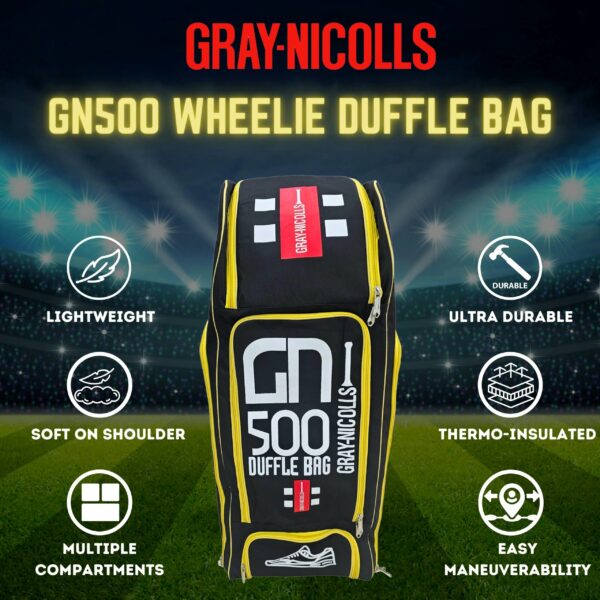 Graynicolls GN 500 Duffle Wheelie Kitbag – Ultimate Storage for Cricket Gear - Image 3